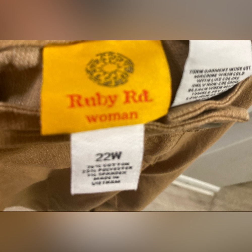 Ruby Rd. Women's Tan Straight Leg Jeans - Picture 3 of 5